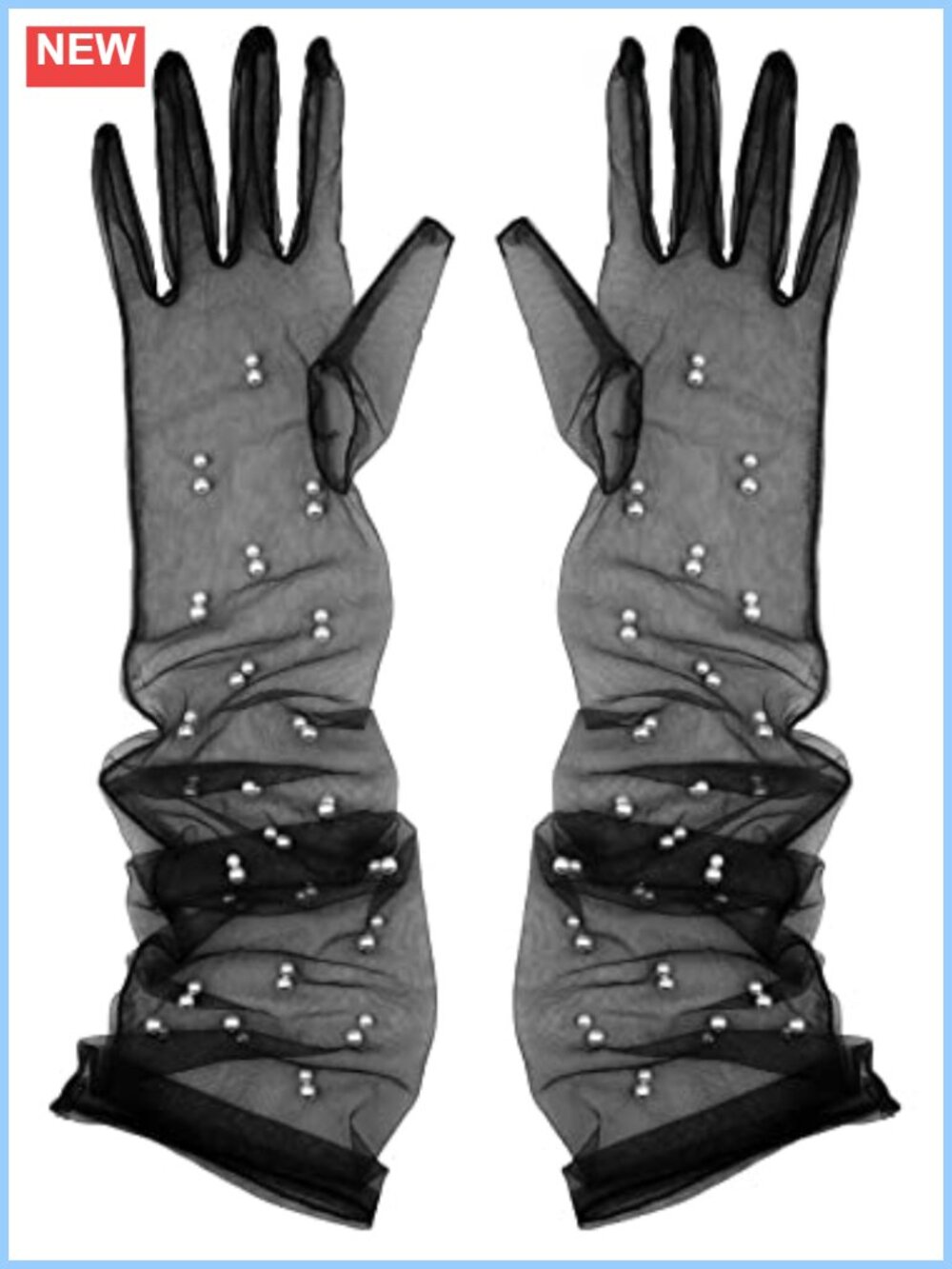 21'' Tulle Sheer Elbow Length Opera Wedding Bridal Gloves